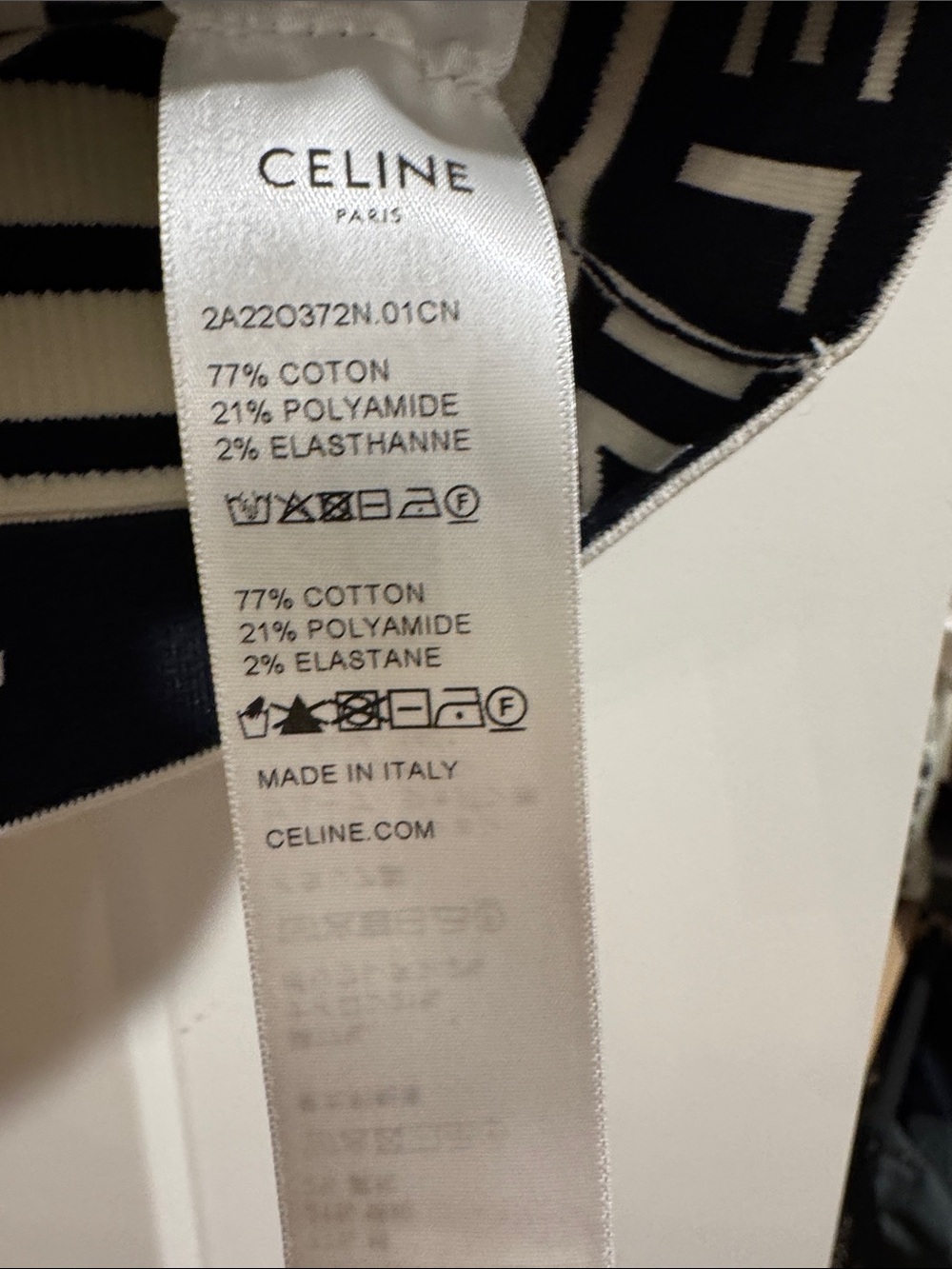 Celine Black & Cream Striped Muscle Tank - Picture 4 of 4